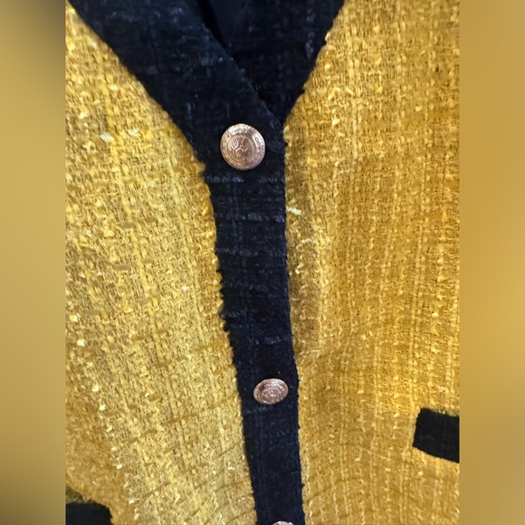 Ny&Company Yellow Black Plus size Women’s Tweed Jacket Blazer Fall Jacket XXL - Picture 10 of 16